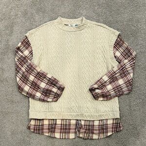 Maurices Cream Cable Knit Pullover